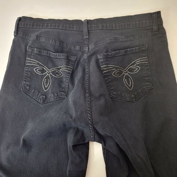 NYDJ Black Denim Jeans with Embellished Back Pockets - Picture 4 of 6